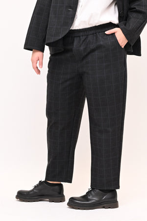 Completo fustagno quadri - Nero