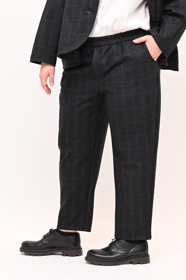 Completo fustagno quadri - Nero