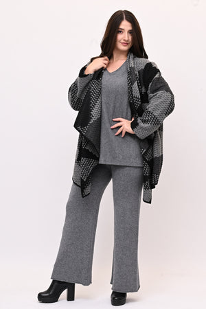 Giacca sciallata punte - Grigio