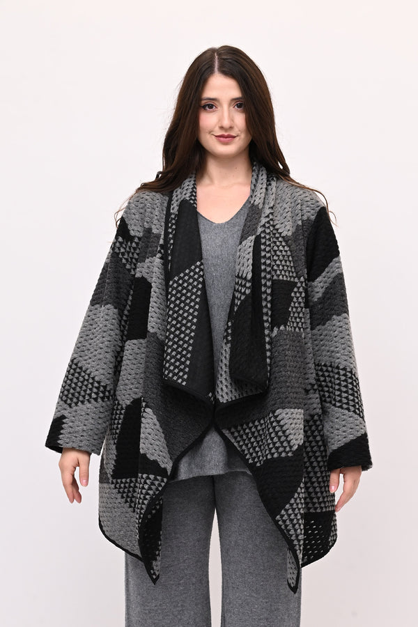 Giacca sciallata punte - Grigio