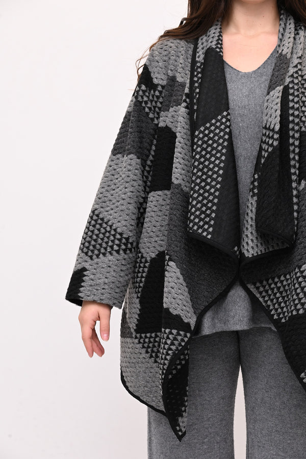 Giacca sciallata punte - Grigio