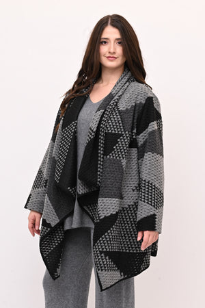 Giacca sciallata punte - Grigio