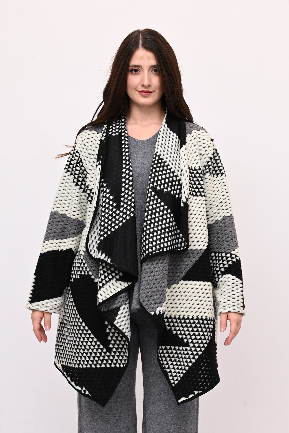 Giacca sciallata punte - Bianco