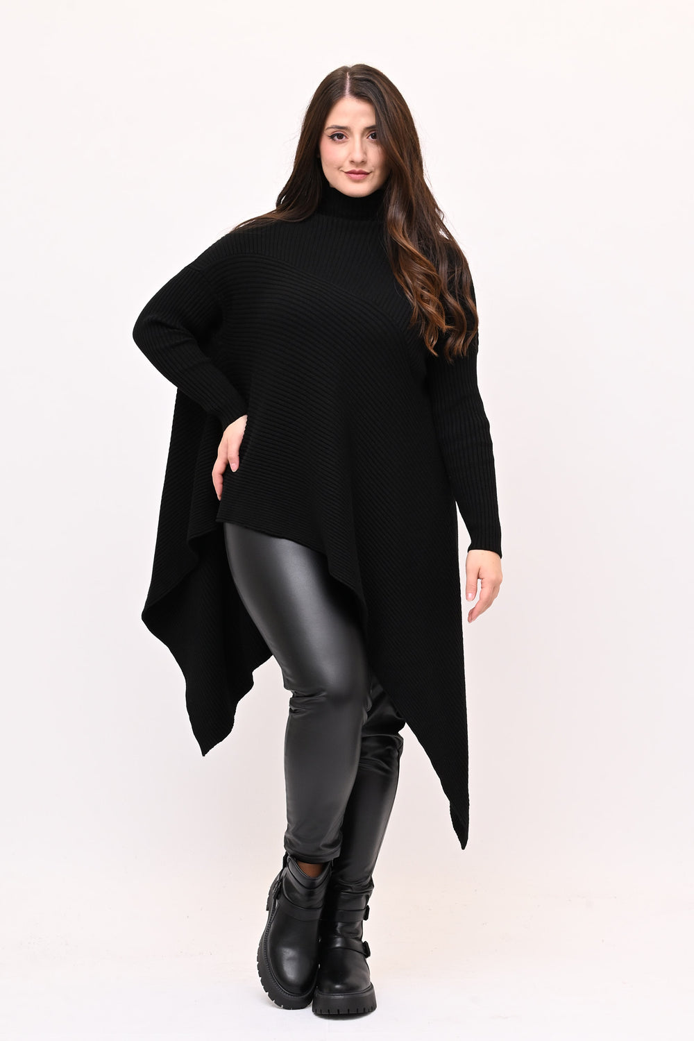 Maxi pull costine - Nero