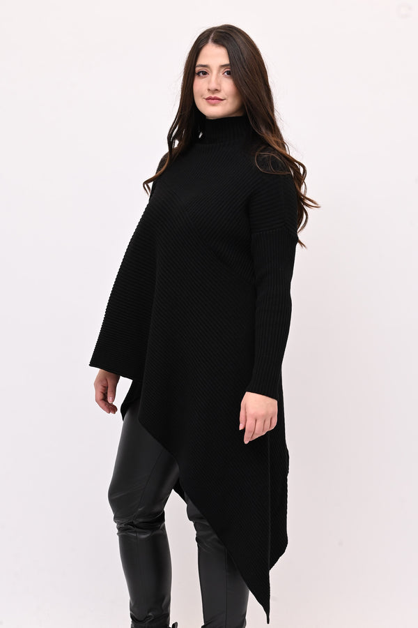 Maxi pull costine - Nero