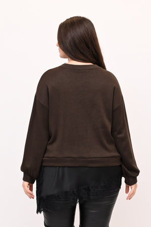Pull raso pizzo - Moro