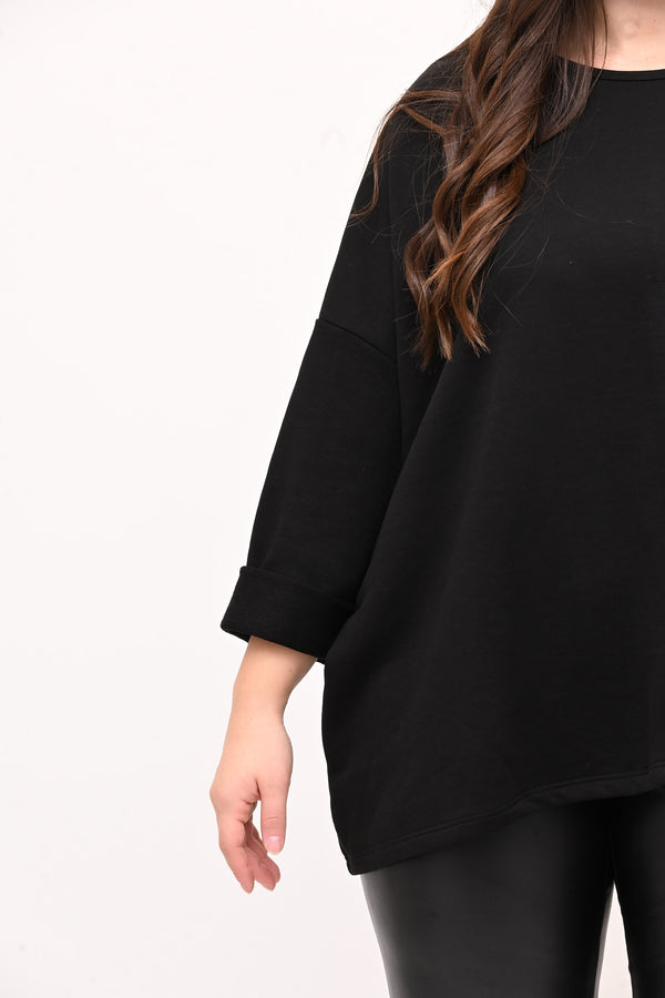 Maxi felpa scatola - Nero