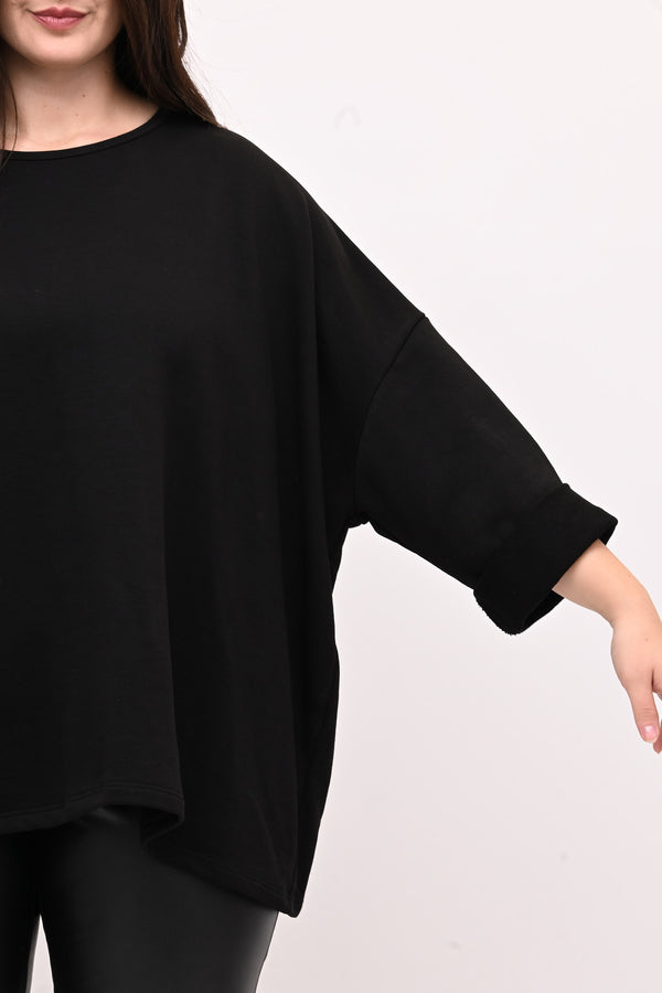 Maxi felpa scatola - Nero