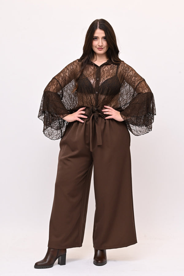 Camicia pizzo nodo - Moro