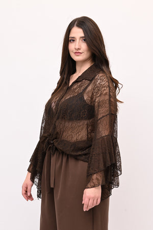 Camicia pizzo nodo - Moro