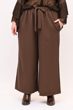 Pantalone palazzo cinta - Moro