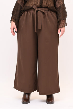 Pantalone palazzo cinta - Moro