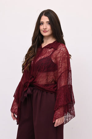 Camicia pizzo nodo - Vino