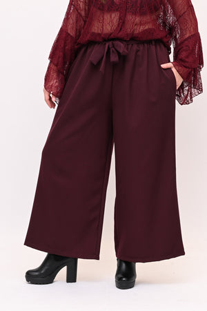Pantalone palazzo cinta - Vino