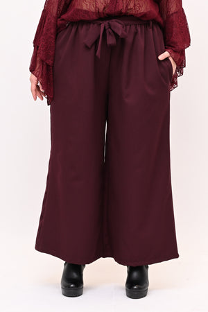 Pantalone palazzo cinta - Vino