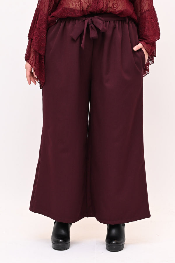 Pantalone palazzo cinta - Vino