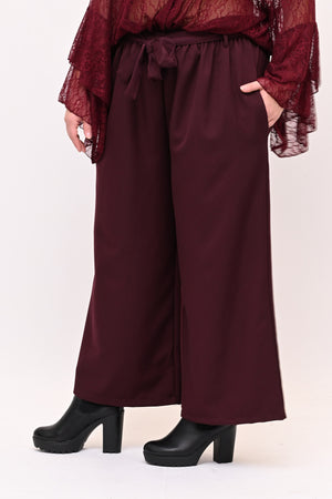 Pantalone palazzo cinta - Vino