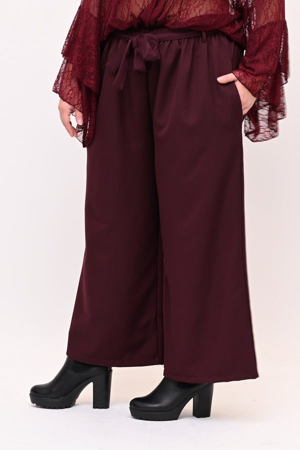 Pantalone palazzo cinta - Vino