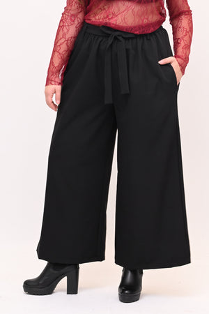 Pantalone palazzo cinta - Nero