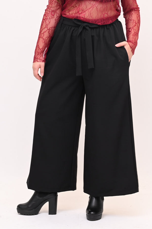 Pantalone palazzo cinta - Nero