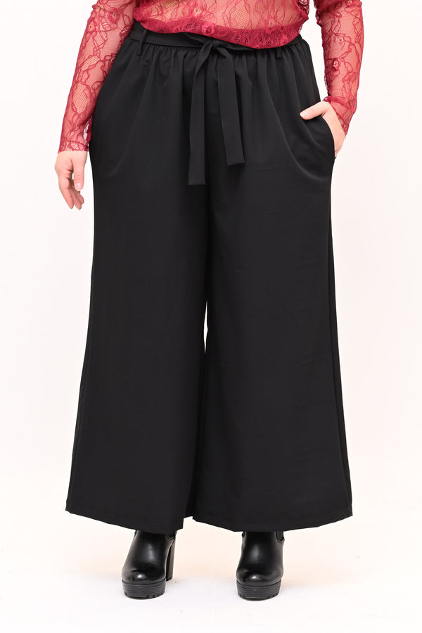 Pantalone palazzo cinta - Nero