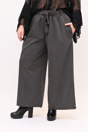 Pantalone palazzo cinta - Grigio