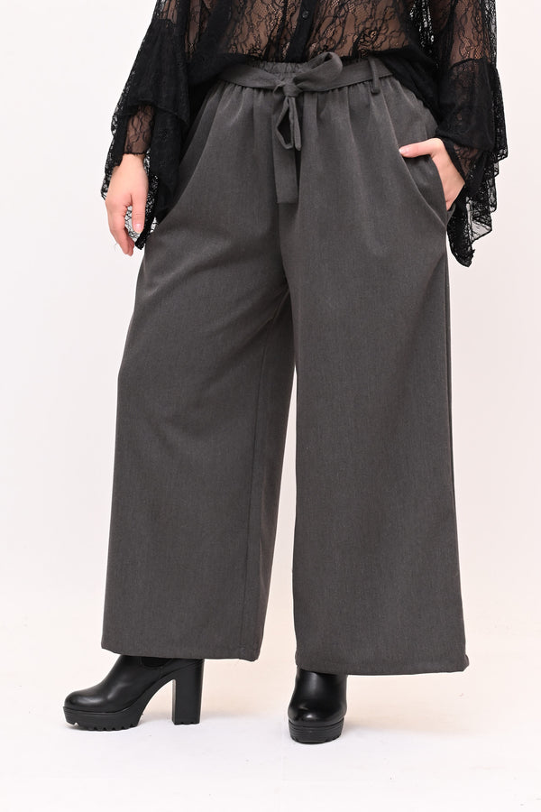 Pantalone palazzo cinta - Grigio