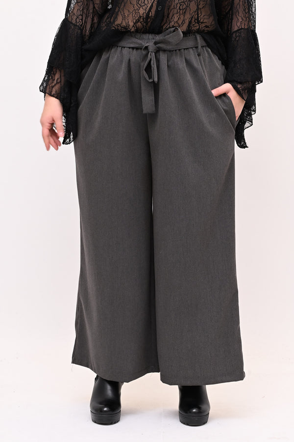 Pantalone palazzo cinta - Grigio