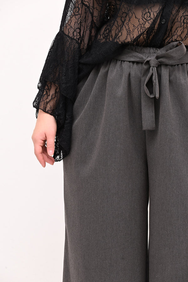 Pantalone palazzo cinta - Grigio