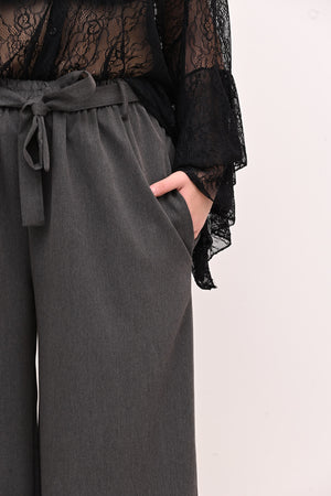 Pantalone palazzo cinta - Grigio