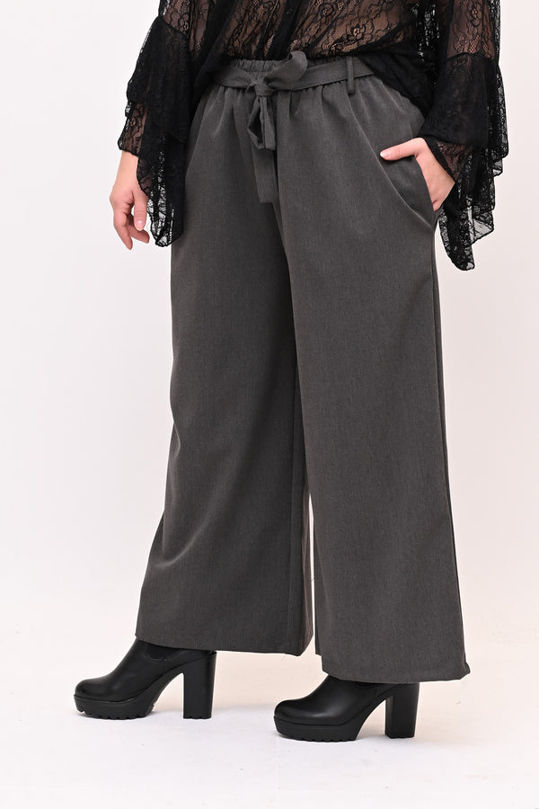 Pantalone palazzo cinta - Grigio