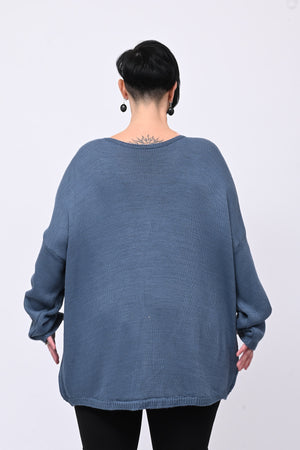 Maxi pull cuori - Jeans