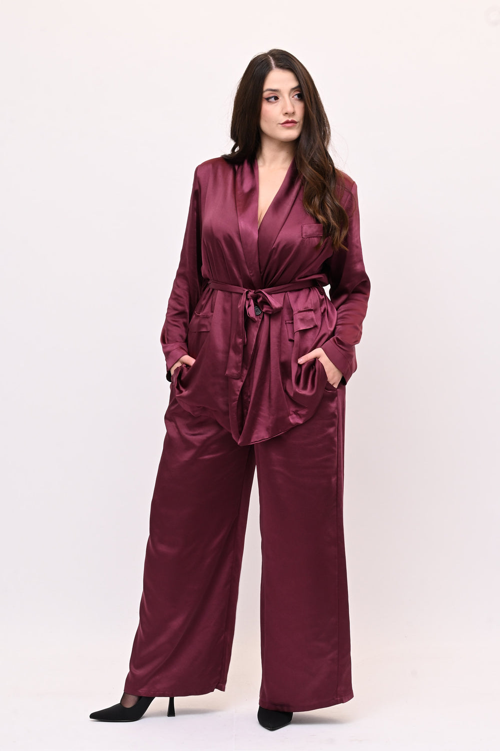 Tailleur pigiama raso - Vino