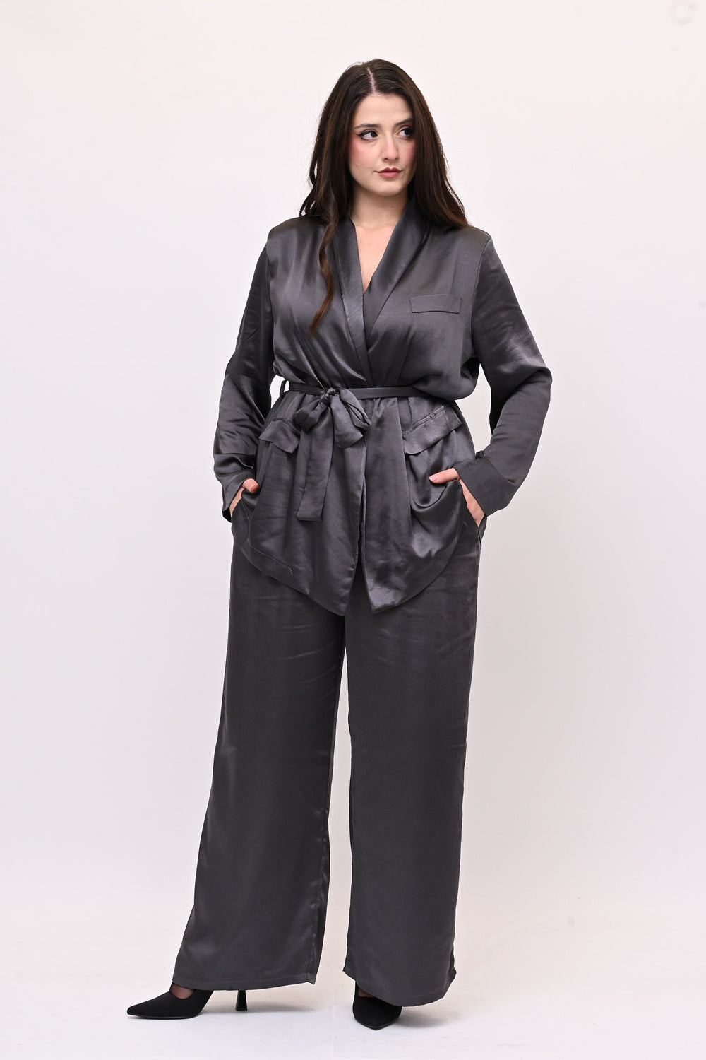 Tailleur pigiama raso - Piombo