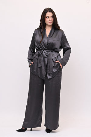 Tailleur pigiama raso - Piombo