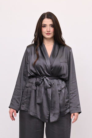 Tailleur pigiama raso - Piombo