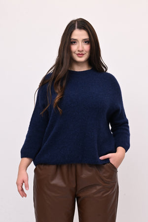 Pull Alpaka elastico - Blu