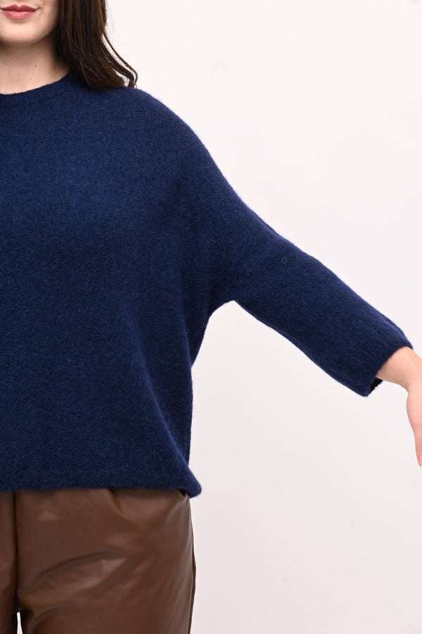 Pull Alpaka elastico - Blu