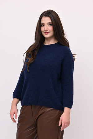 Pull Alpaka elastico - Blu