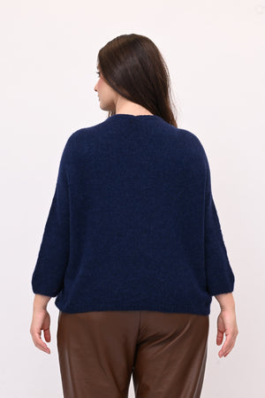 Pull Alpaka elastico - Blu