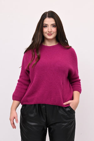 Pull Alpaka elastico - Fuxia