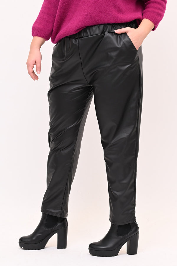 Pantaleggins ecopelle - Nero