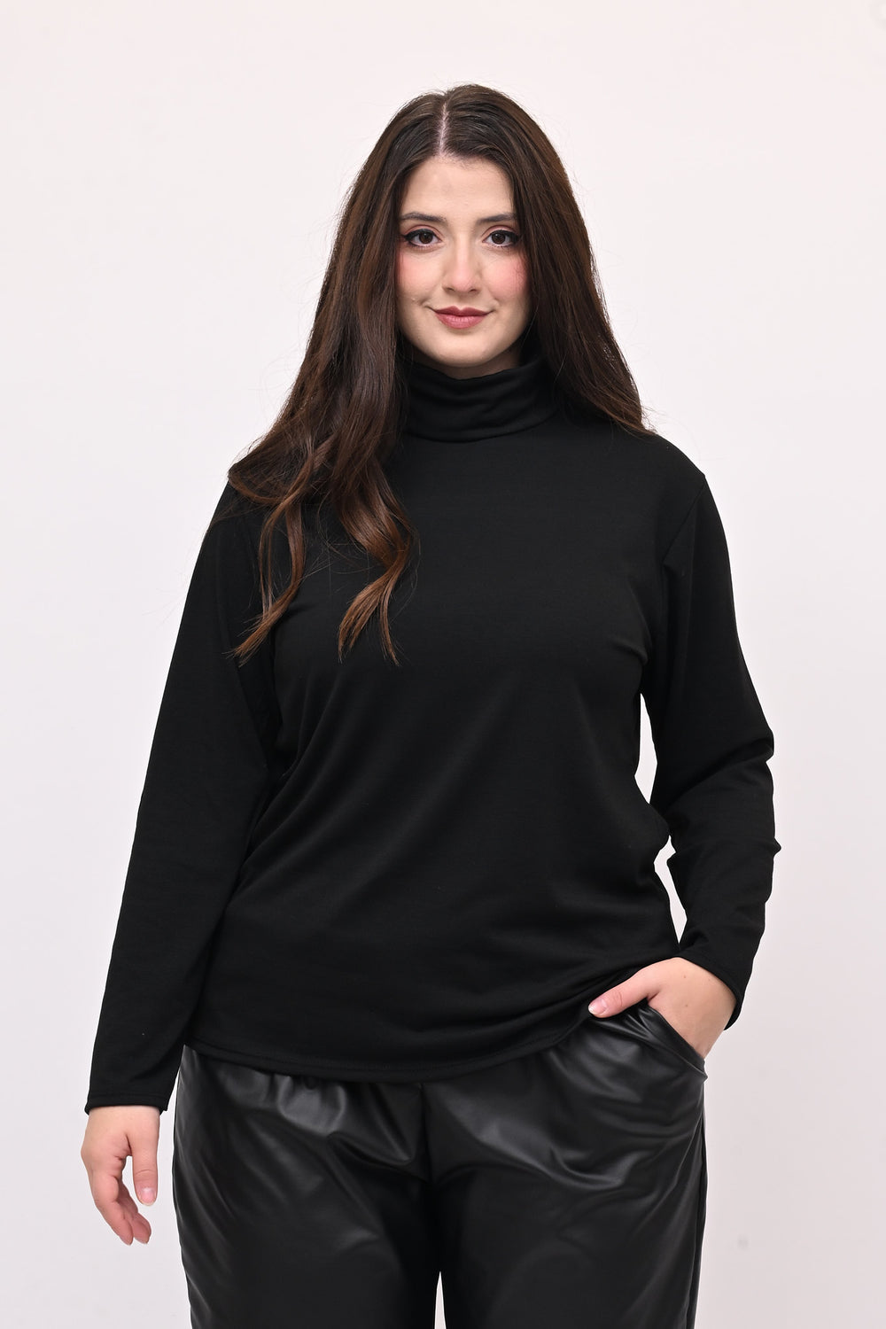 Lupetto viscosa felpato - Nero