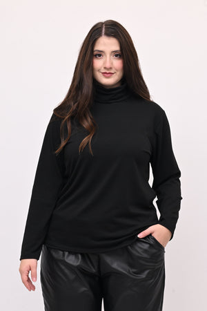 Lupetto viscosa felpato - Nero