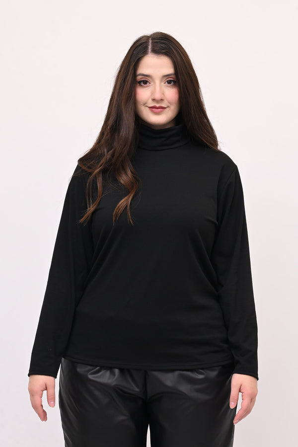 Lupetto viscosa felpato - Nero