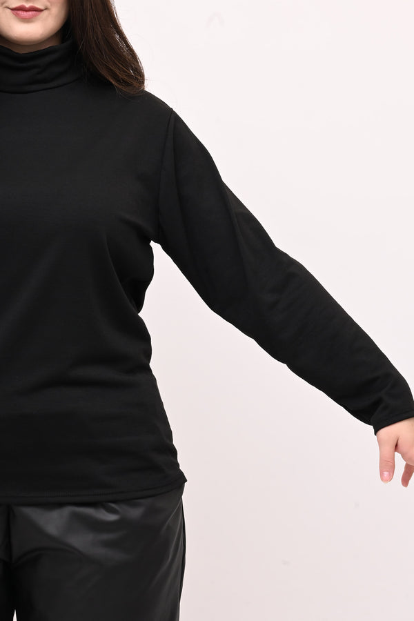 Lupetto viscosa felpato - Nero