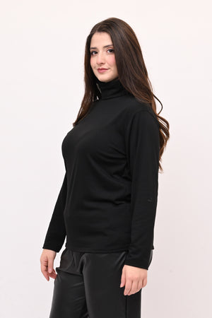 Lupetto viscosa felpato - Nero