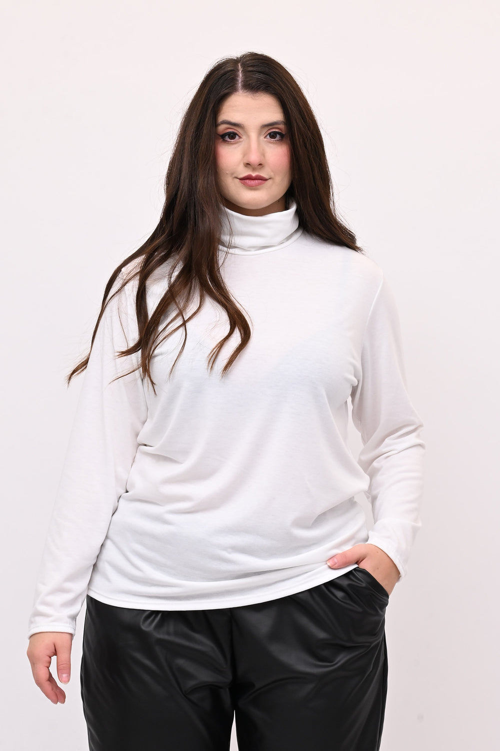 Lupetto viscosa felpato - Bianco