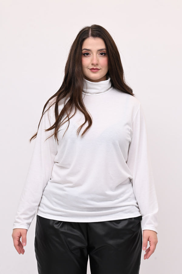 Lupetto viscosa felpato - Bianco