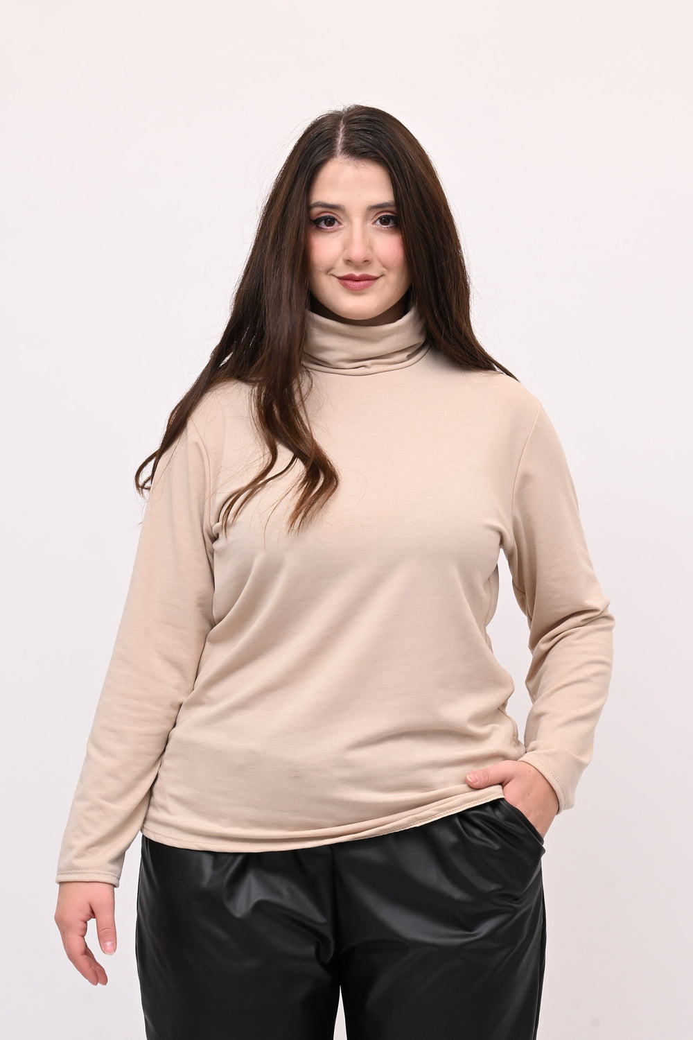 Lupetto viscosa felpato - Vaniglia